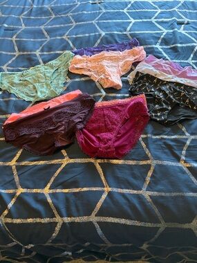 Victoria's Secret Lace Bikini Panty Bundle - Mint, Peach, Purple, Magenta, Black